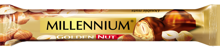 Упаковка шоколада Millennium Double Nuts Черный с начинкой и цельными ...