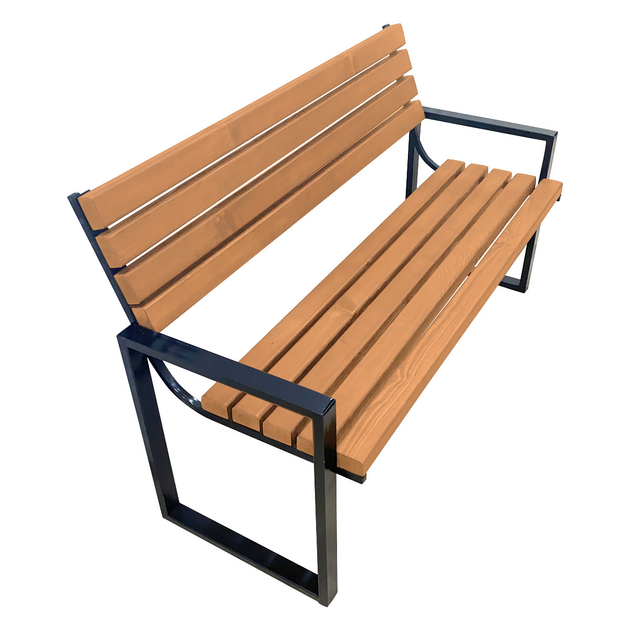 Садовая скамейка для дачи из металла и дерева в стиле лофт