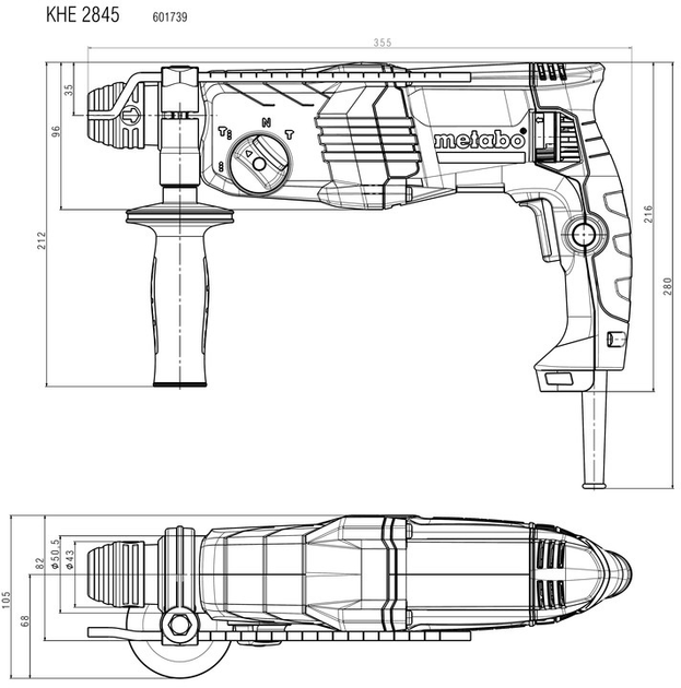 Перфоратор сетевой Metabo KHE 2845 SDS plus (601739500) - изображение 2