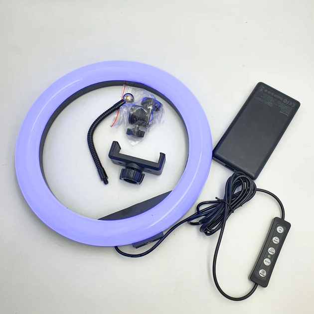 Кольцевая LED лампа 30 см RGBW 8 цветов с штативом 210 см кольцевой свет подсветка для фотографов блогеров тиктокеров визажистов SOFT RING LIGHT UKC - изображение 10
