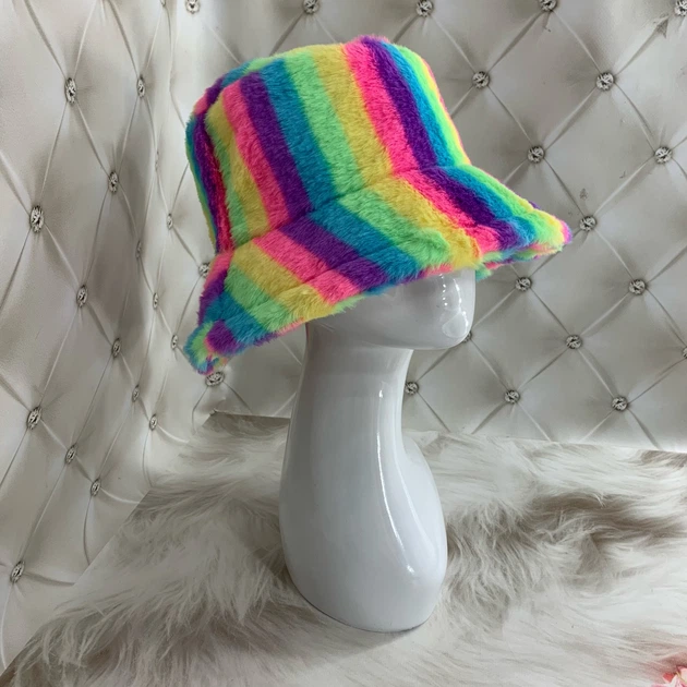 Панама меховая зимняя теплая RAINBOW разноцветная - изображение 5