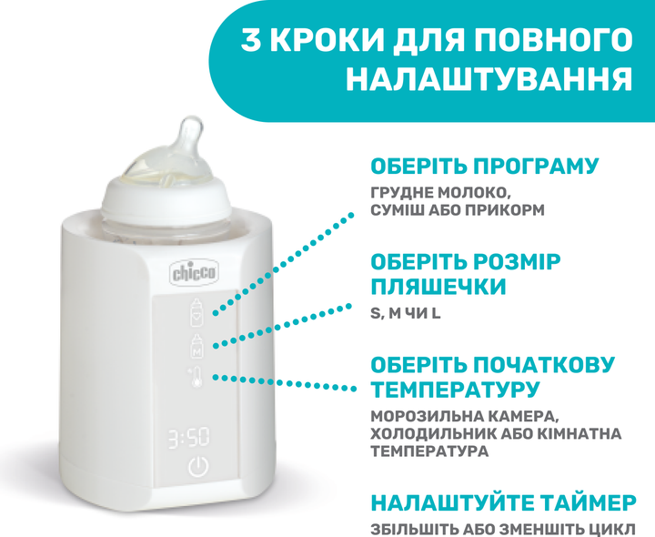 Підігрівач для пляшечок Chicco для дому зі стерилізатором (07390.10) - зображення 8