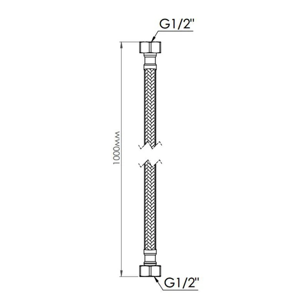 Шланг для води Thermo Alliance Standart 100 см NYLON 1/2"x1/2" ВВ TAS387W100 - зображення 2