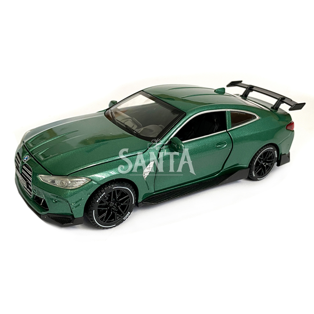 Іграшкова машинка металева BMW M4 Coupe АвтоЕксперт БМВ, зелений, звук, світло, іннерція, відкр. двері, капот, багажник, 15 * 7 * 5 см (ТК - 99885) - зображення 2