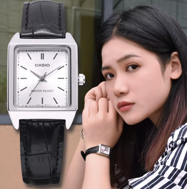 Женские часы Casio LTP-V007L-7E1 Серебристые с черным - изображение 5