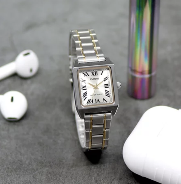 Женские часы Casio LTP-V007SG-9B Золотистые с серебристым стильные - Фото 5 Женские часы Casio LTP-V007SG-9B Золотистые с серебристым стильные - изображение 5