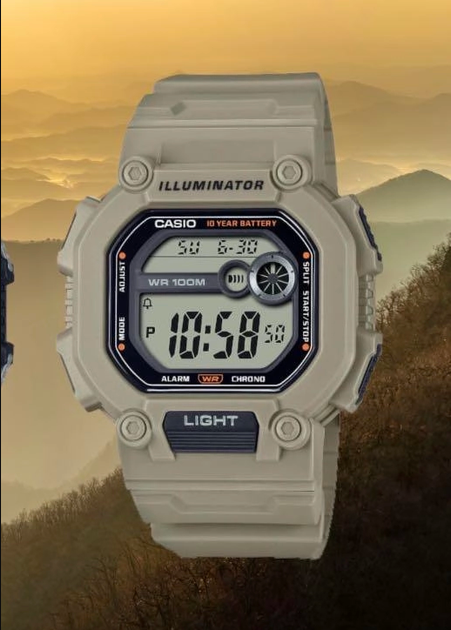 Мужские наручные часы Casio W-737HX-5A Хаки современные - изображение 5