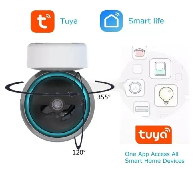Мини камера поворотная Tuya Smart Life 1080р IP Wi-Fi Беспроводная мини камера видеонаблюдения с ночной съемкой - изображение 4