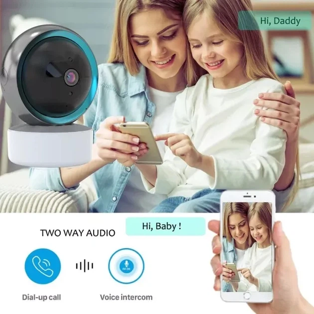 Мини камера поворотная Tuya Smart Life 1080р IP Wi-Fi Беспроводная мини камера видеонаблюдения с ночной съемкой - изображение 5