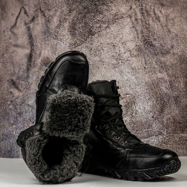 Зимние тактические берцы Nato Черные, Ботинки из натуральной кожи. 44 - изображение 2