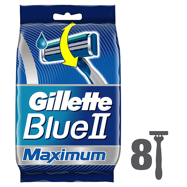 Набор одноразовых станков для бритья, 8шт - Gillette Blue II Maximum ...