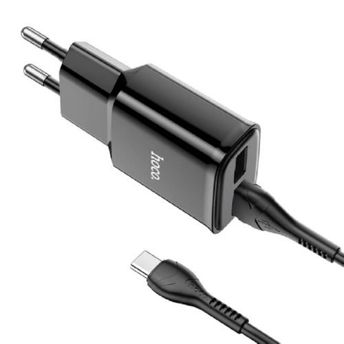 Адаптер мережевий HOCO Type-C C88A 2USB 2.4A black - зображення 3