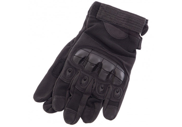 Тактичні рукавиці Military Gloves чорні розмір L (повнопалі воєнні з закритими пальцями осінь-зима для воєнних ЗСУ) US-GBK47 - зображення 1