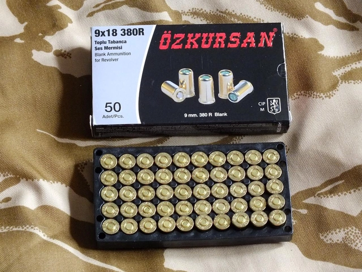 Патроны револьверные холостые Ozkursan 9 мм, 50 шт - изображение 1