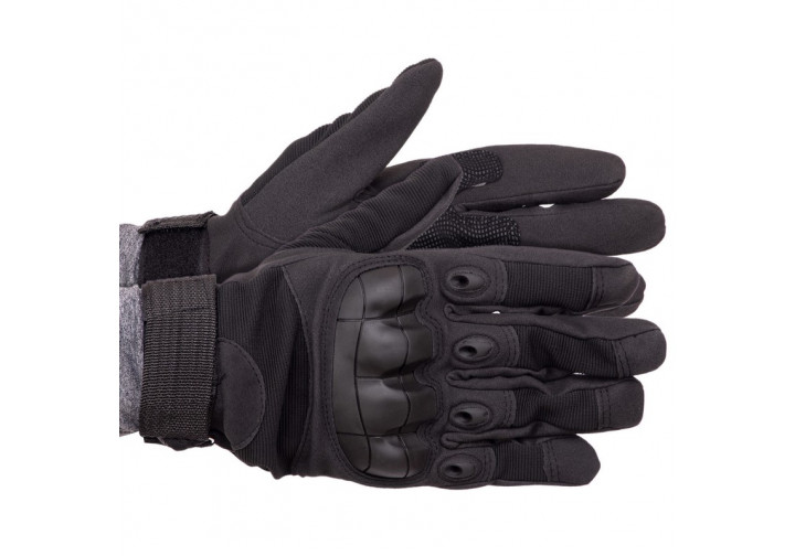 Тактичні рукавиці T-Gloves розмір XL чорні (повнопалі воєнні з закритими пальцями осінь-зима для воєнних ЗСУ) EFTGBK11 - зображення 1
