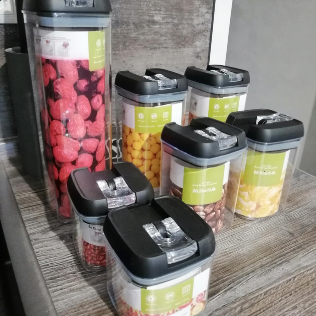 Органайзер для сыпучих продуктов (прозрачные контейнеры 7шт) A-Plus 7Kit с крышками, для хранения пищевых продуктов, герметичные - изображение 8