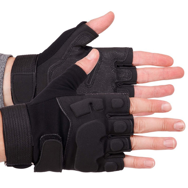 Перчатки тактические с открытыми пальцами Zelart Action 8811 размер L Black - изображение 1