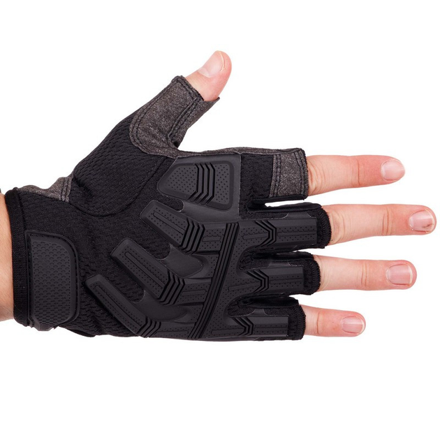 Перчатки тактические с открытыми пальцами Zelart Action 8808 размер M Black - изображение 2
