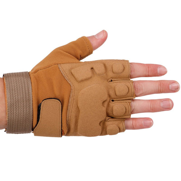 Тактичні рукавички з відкритими пальцями Zelart Action 8811 розмір XL Khaki - зображення 2