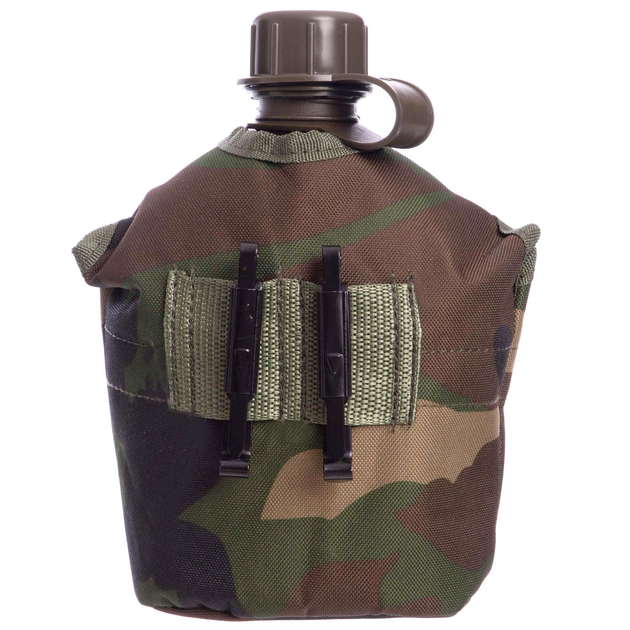 Тактична військова фляга з котелком у чохлі Zelart Action 4834 Camouflage Woodland - зображення 2
