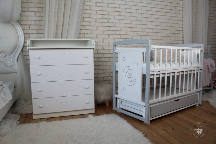 Пеленальний комод Baby Comfort TEDDY на 4 шухляди білий, фасад МДФ - зображення 3
