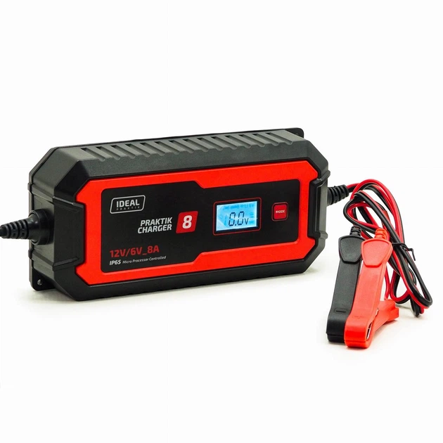 Зарядное устройство для аккумуляторов IDEAL Praktik Charger 8 LCD, 8А, 6V 1.2—80Aч, 12V 10–180Aч (420589) - изображение 2