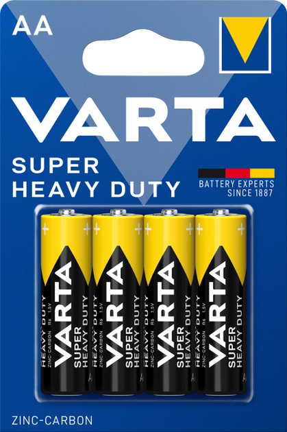 Батарейки VARTA Superlife АА/R6P (4шт )(2006 101414) - Фото 1 Батарейки VARTA Superlife АА/R6P (4шт )(2006 101414) - зображення 1