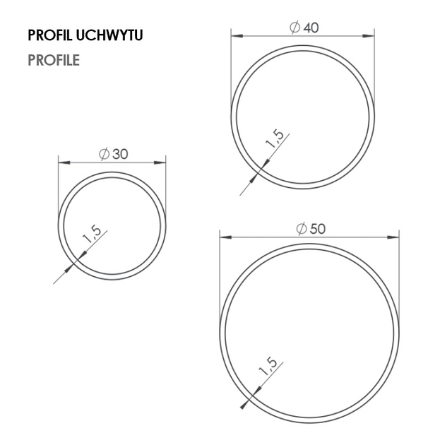 Ручка-скоба WALA мод. P45 Ø30 мм 1300/1800 мм одностороння (Wala P45_30) - изображение 4