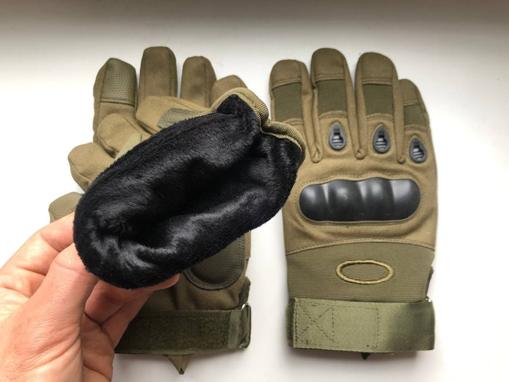 Теплі тактичні рукавиці Зимові ( З утеплювачем ) Військові, M Олива - зображення 2