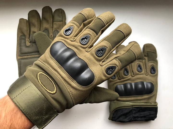 Теплые тактические перчатки Зимние ( Утепленные ) Военные, XL Олива - изображение 1