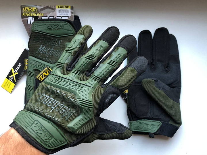 Тактические перчатки Полнопалые M-Pact защитные Mechanix MX- FDE, XL Олива - изображение 1
