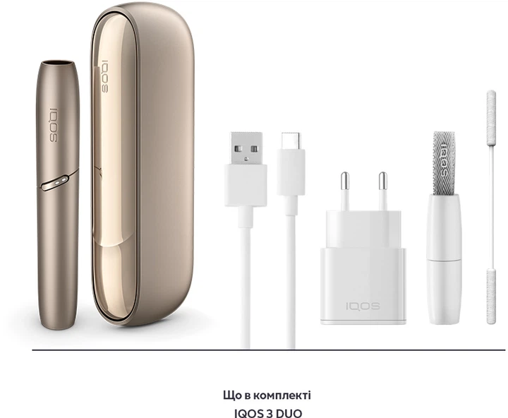 Устройство для нагревания табака IQOS 3 Duo Золотой (7622100817307