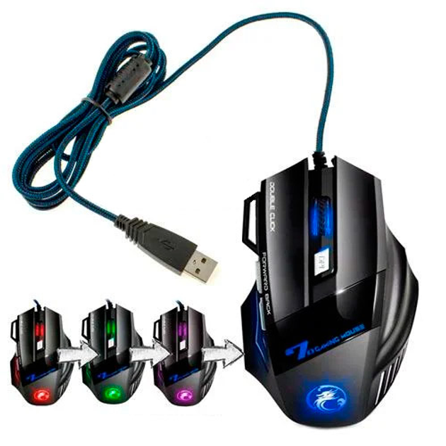 USB игровая мышь iMice X7 тихая проводная эргономичная мышка 5500DPI ...