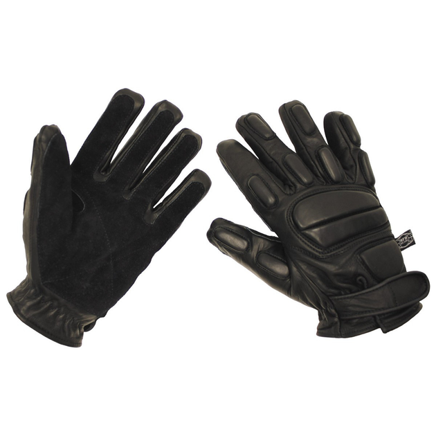 Тактичні шкіряні зимові рукавички MFH "Protect" стійкі до порізів чорні р-р M (15622_M) - зображення 1