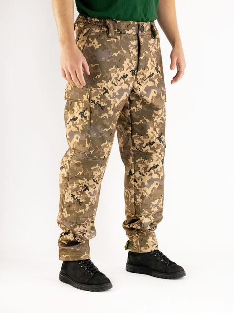 Тёплые военные штаны (осень-зима), пиксель Softshell (софтшел), розмір 56 - изображение 1