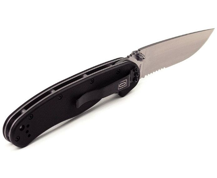 Нож складной карманный полусеррейтор Ontario 8849 RAT1 SS Liner Lock Black 216 мм - изображение 2