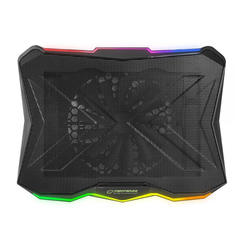 Підставка під ноутбук з RGB підсвічуванням Esperanza Notebook Cooling Pad EGC110 Xalok - Фото 1 Підставка під ноутбук з RGB підсвічуванням Esperanza Notebook Cooling Pad EGC110 Xalok - зображення 1