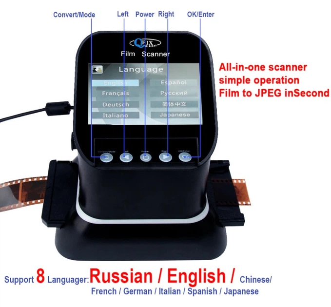 Cканер фотоплівки слайдів негативів QPIX DIGITAL FS220 чорний 6903 - зображення 5
