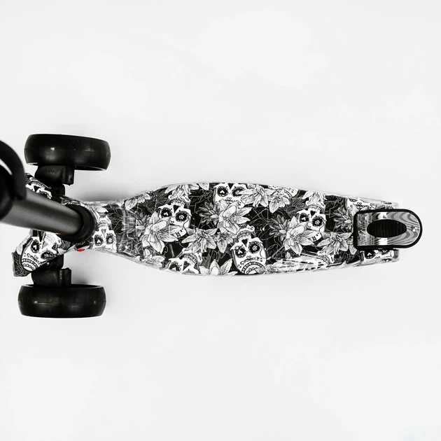 Самокат MAXI S, 4 колеса PU, СВІТЛО. Skulls and flowers (111817) - зображення 4