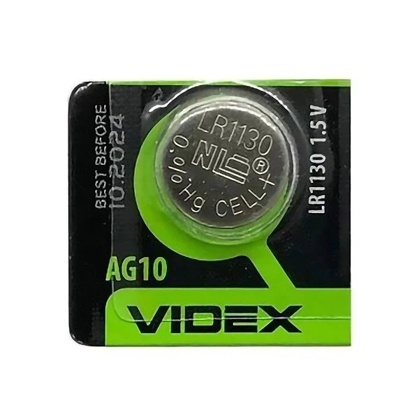 Батарейка часовая Videx AG10/LR1130 BLISTER CARD 10 шт. - Фото 2 Батарейка часовая Videx AG10/LR1130 BLISTER CARD 10 шт. - изображение 2