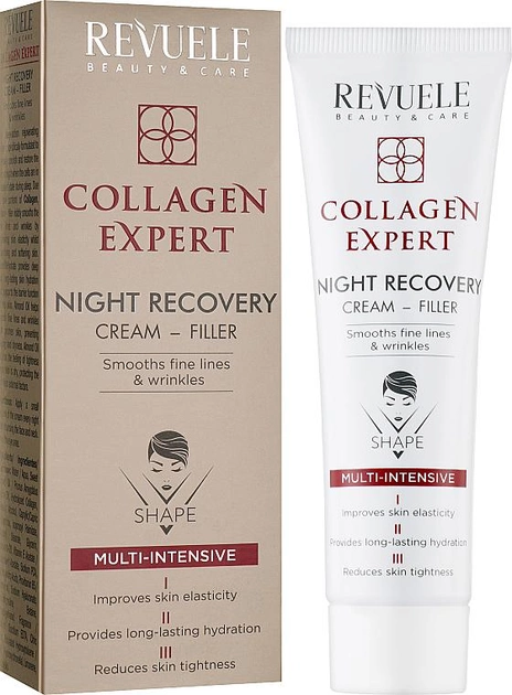 Ночной восстанавливающий крем-филлер для лица Revuele Collagen Expert Night Recovery Cream-Filler 50 мл (5060565100404) 