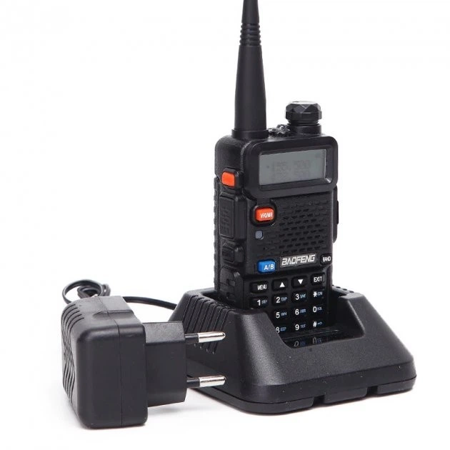 Двухдиапазонная портативная радиостанция Baofeng UV-5R + гарнитура - Черный - изображение 3