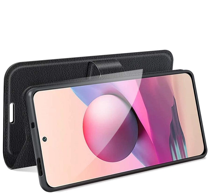 Чехол IETP для Xiaomi Poco M5s книжка кожа PU с визитницей черный - изображение 5