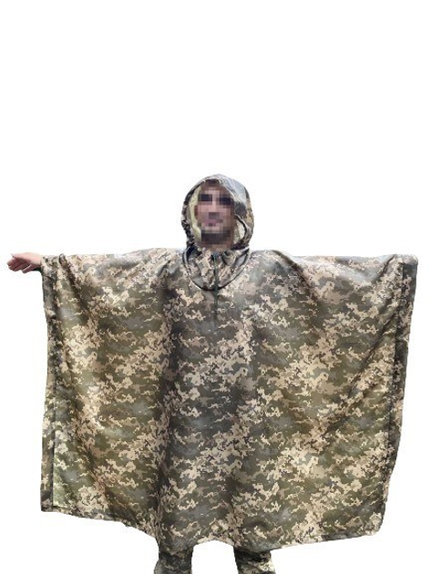 Дождевик военный, плащ-палатка, пончо, накидка водонепроницаемая, ВСУ пиксель - изображение 1