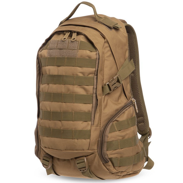 Штурмовой тактический рюкзак армейский военный походный для охоты 16 литров 40 х 26 х 15 см SILVER KNIGHT хаки АН9332 - изображение 1