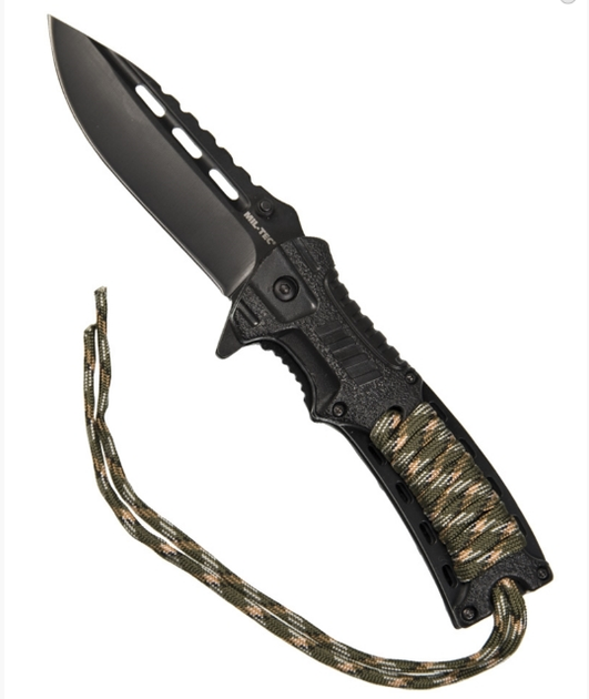 Нож складной из паракорда с огнивом и камуфляжным шнурком МИЛ ТЕК Германия - изображение 1
