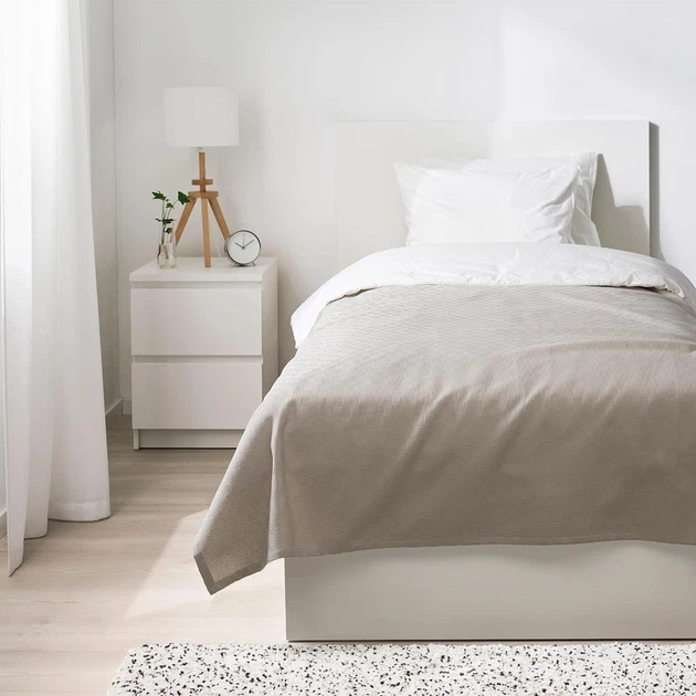 Покривало IKEA STENFROMAL 150х250 см світло-бежеве (905.372.85) - Фото 2 Покривало IKEA STENFROMAL 150х250 см світло-бежеве (905.372.85) - изображение 2