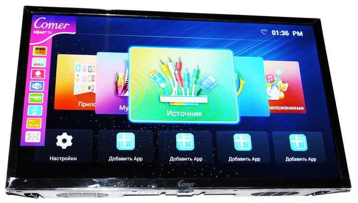 Телевізор LCD LED Comer 24" Smart TV - WiFi - 1Gb Ram - 4Gb Rom - T2 - USB/SD - HDMI - зображення 5