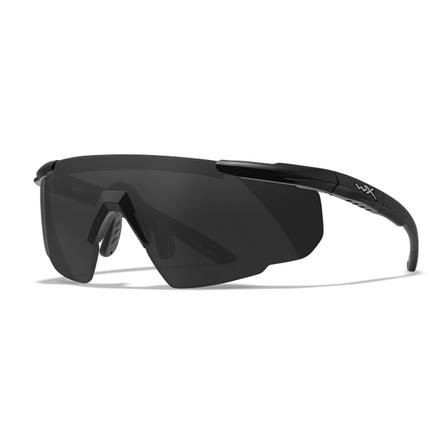 Защитные баллистические очки для яркого солнечного дня Wiley X Saber Advanced, серые линзы в черной оправе - изображение 1