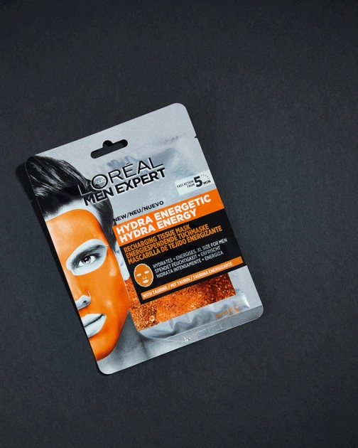 L'Oreal Paris Men Expert Hydra Energetic Тканинна маска для шкіри обличчя 30g (771687-3066) - зображення 3